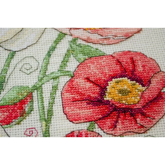 Cross-stitch kit "When Poppies Blomm" 30x30 cm AAHP-022