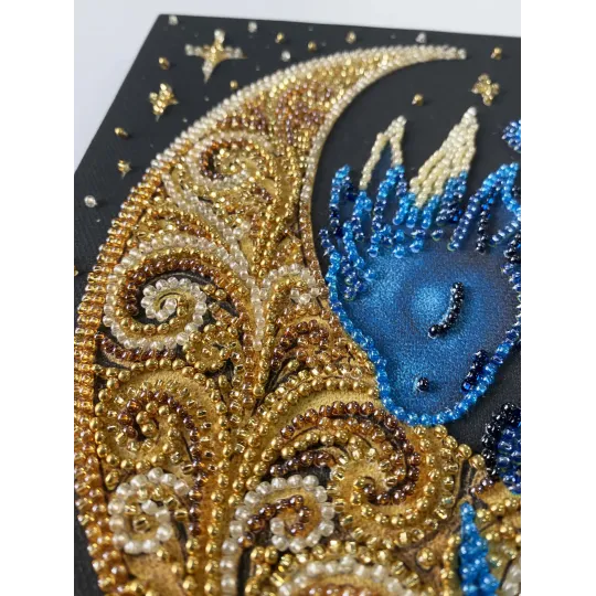 Vidutinio dydžio karoliukų siuvinėjimo rinkinys "Moonlit Legends mažylis" 20x20 cm AAMB-130