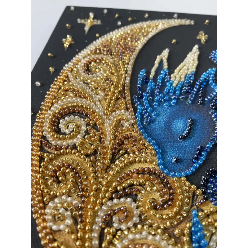Mid-sized bead embroidery kit "Little One of Moonlit Legends" 20x20 cm AAMB-130