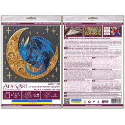 Vidutinio dydžio karoliukų siuvinėjimo rinkinys "Moonlit Legends mažylis" 20x20 cm AAMB-130