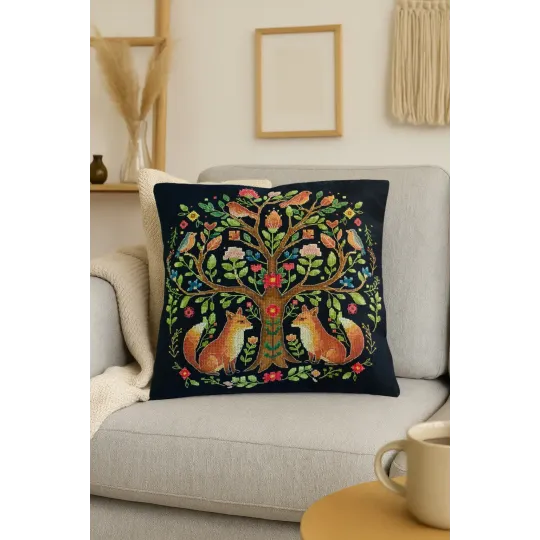 Kit de point de croix "L'Arbre des contes forestiers" 30x30 cm AAHP-021