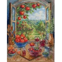 Kreuzstich-Sets „Im Apfelparadies“ 24x32 cm AAH-305