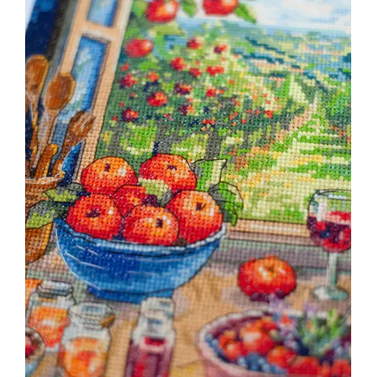 Kreuzstich-Sets „Im Apfelparadies“ 24x32 cm AAH-305