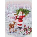 Cross Stitch Kit. "Santa With Tree" 29 x 38 cm SBU5098