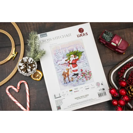 Cross Stitch Kit. "Santa With Tree" 29 x 38 cm SBU5098