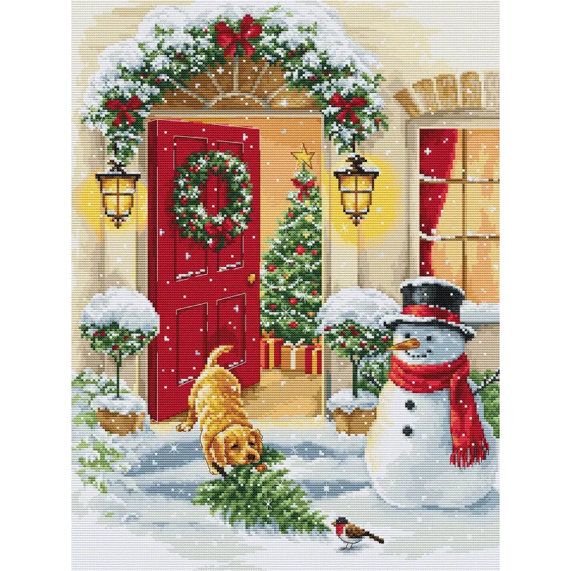 Cross Stitch Kit. "Puppy Joy" 29 x 38 cm SBU5097