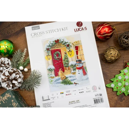 Kreuzstich-Set. "Welpenfreude" 29 x 38 cm SBU5097