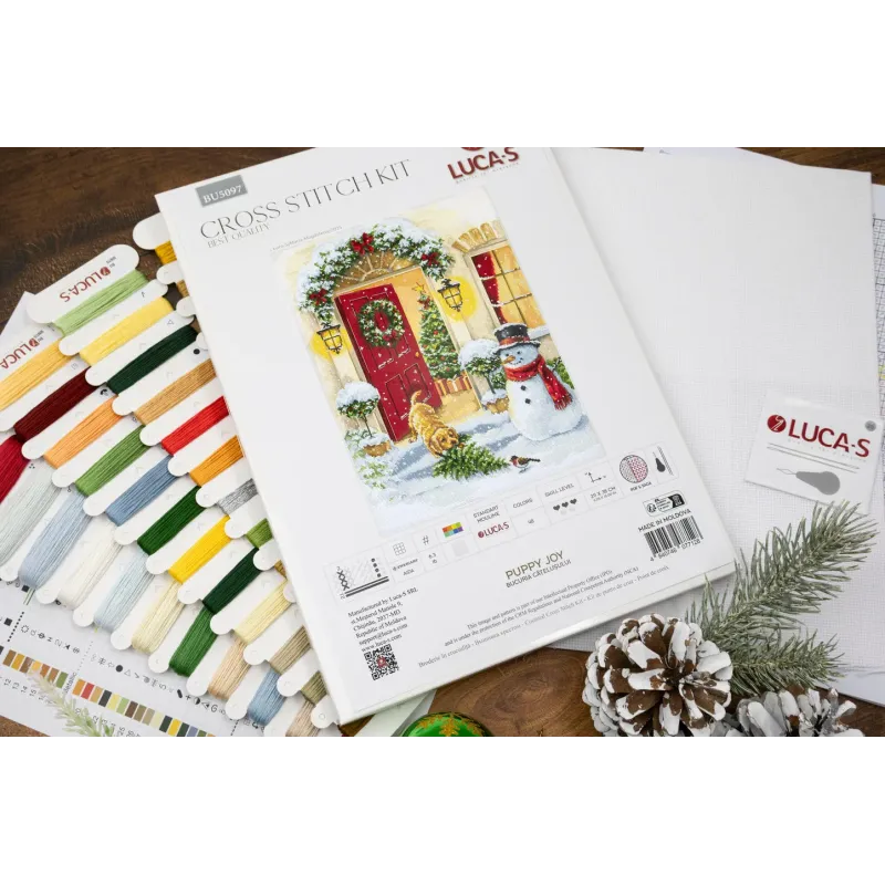 Набор для вышивания крестом. "Радость щенка" 29 x 38 см SBU5097