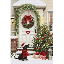 Kryželiu siuvinėjimo rinkinys. „Laukiant Kalėdų“ 32 x 48 cm SBU5099