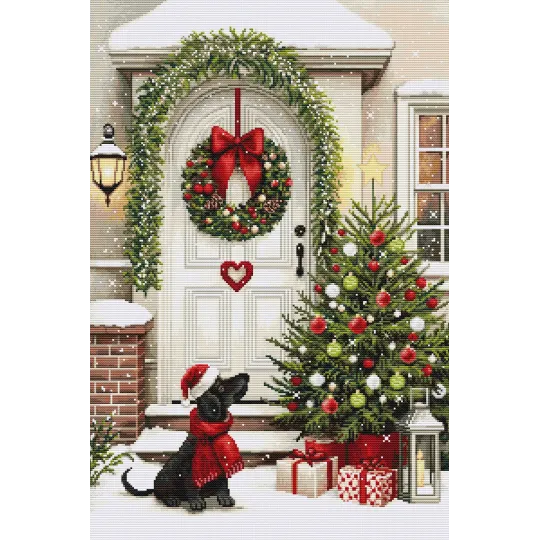 Kreuzstich-Set. „Warten auf Weihnachten“ 32 x 48 cm SBU5099