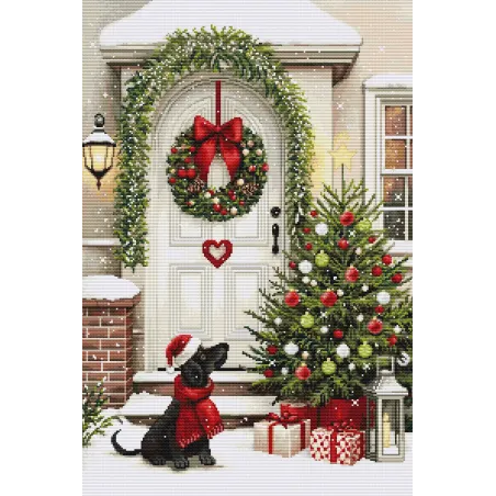 Kreuzstich-Set. „Warten auf Weihnachten“ 32 x 48 cm SBU5099