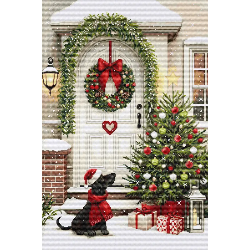Cross Stitch Kit. "Waiting for Christmas" 32 x 48 cm SBU5099