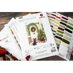 Kryželiu siuvinėjimo rinkinys. „Laukiant Kalėdų“ 32 x 48 cm SBU5099