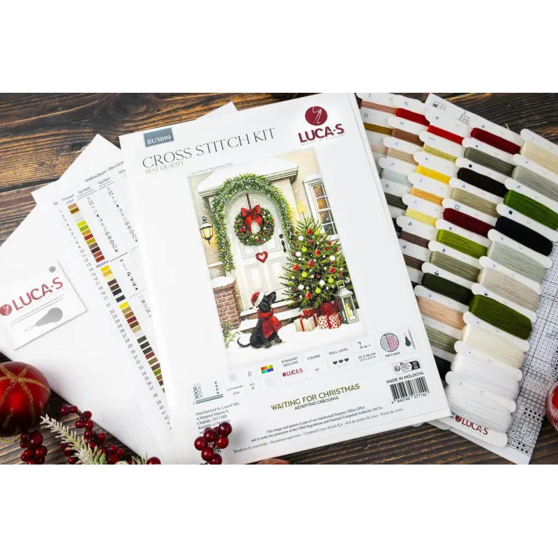 Cross Stitch Kit. "Waiting for Christmas" 32 x 48 cm SBU5099