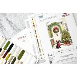 Kryželiu siuvinėjimo rinkinys. „Laukiant Kalėdų“ 32 x 48 cm SBU5099