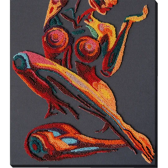 Pagrindinis karoliukų siuvinėjimo rinkinys "Moteriškumo esmė" 25x29 cm AAB-959