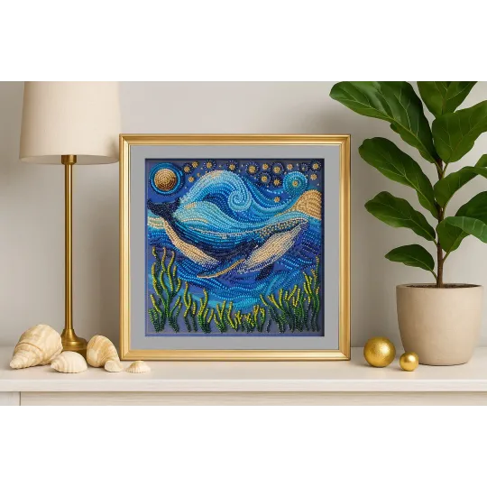 Vidutinio dydžio karoliukų siuvinėjimo rinkinys "Gylių didybė" 20x20 cm AAMB-131