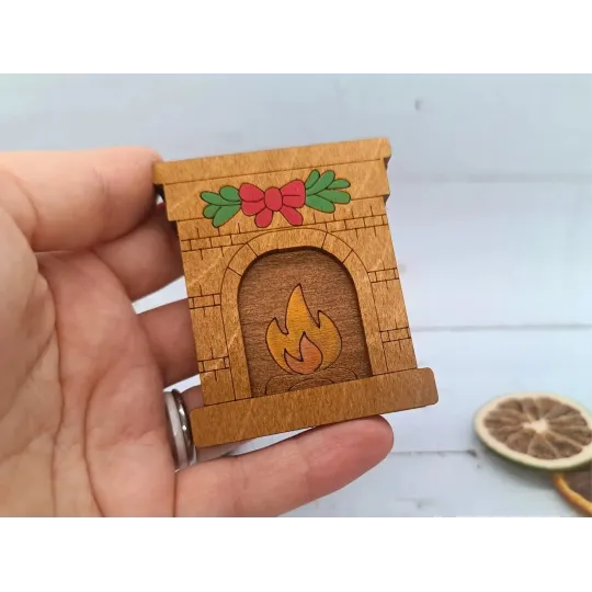 Wooden needle case. Fireplace. KF056/125