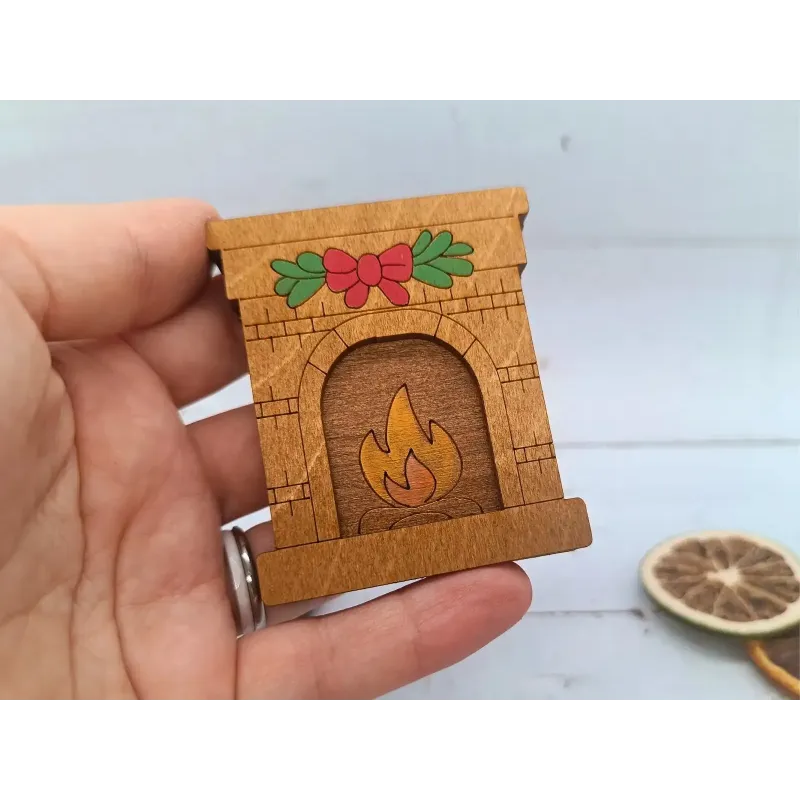 Wooden needle case. Fireplace. KF056/125