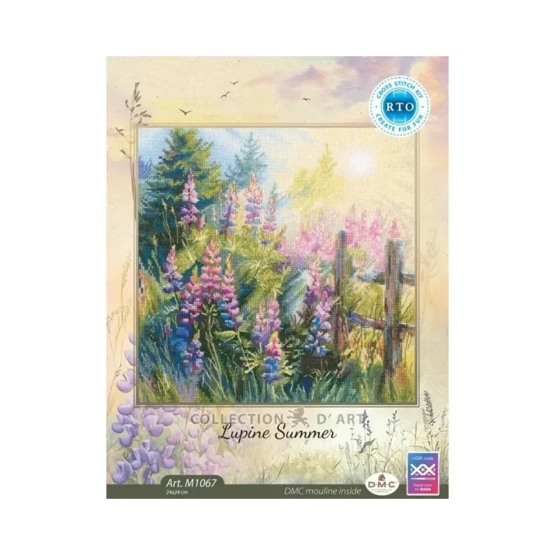 Cross-stitch kits "Lupine Summer" 24x24 cm RTOM1067