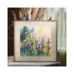 Siuvinėjimo kryželiu rinkinys "Lupinų vasara" 24x24 cm RTOM1067