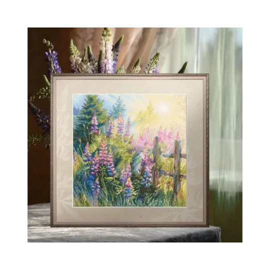 Cross-stitch kits "Lupine Summer" 24x24 cm RTOM1067