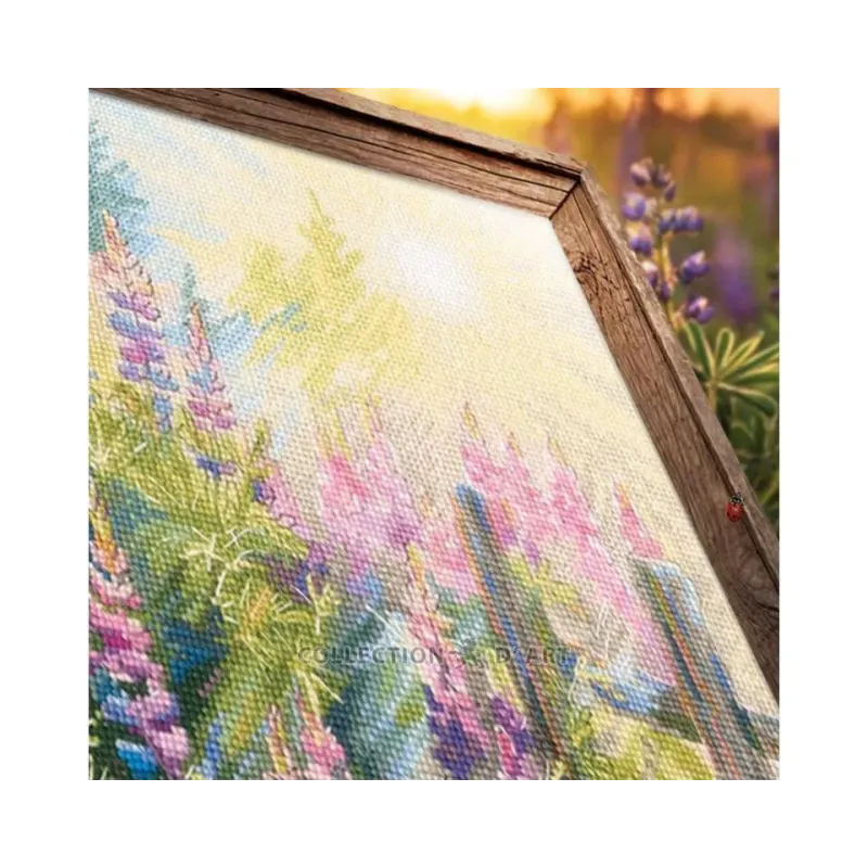 Kreuzstich-Set "Lupinensommer" 24x24 cm RTOM1067