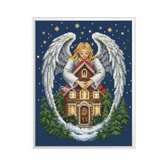 Skaičiuojamas kryželiu siuvinėjimo rinkinys "Kalėdų angelas" 17x21 cm CDABC8140