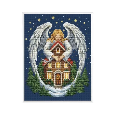 Kit de point de croix compté "Ange de Noël" 17x21 cm CDABC8140