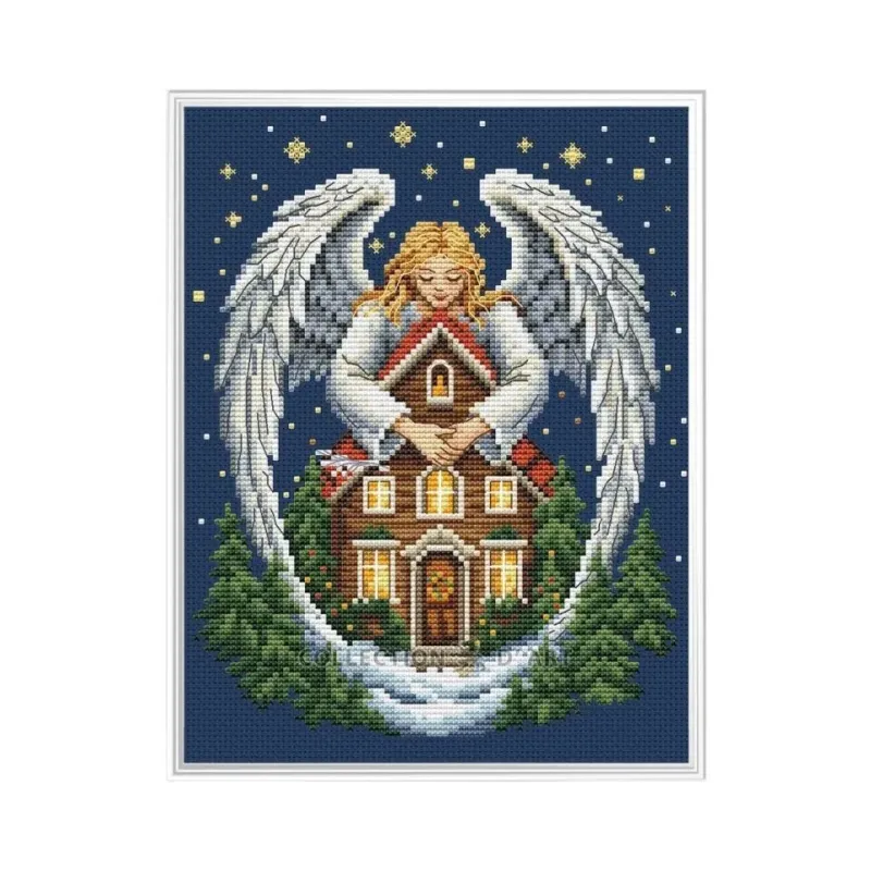 Kit de point de croix compté "Ange de Noël" 17x21 cm CDABC8140
