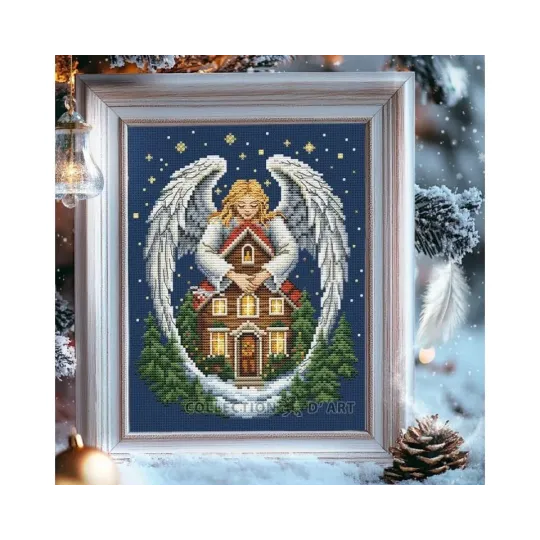 Skaičiuojamas kryželiu siuvinėjimo rinkinys "Kalėdų angelas" 17x21 cm CDABC8140