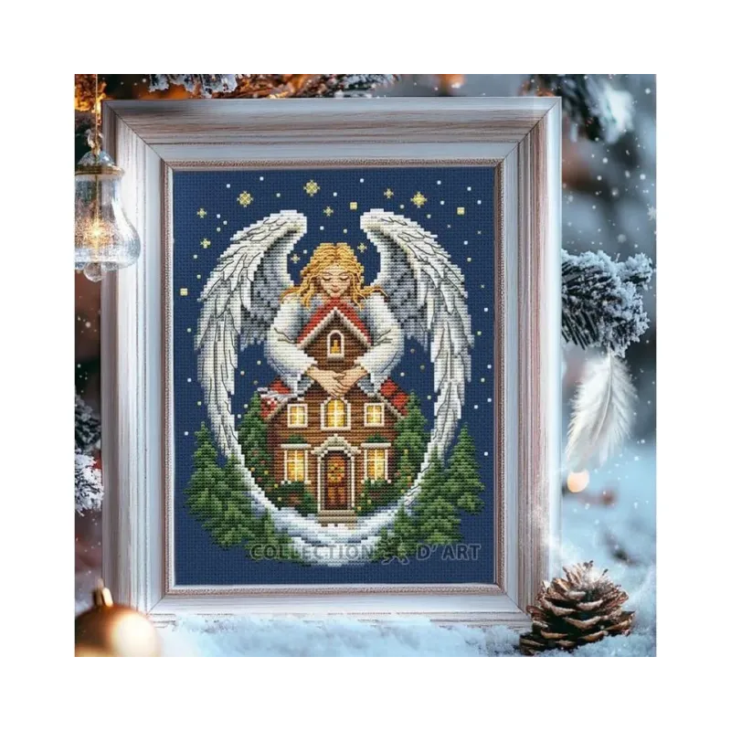 Skaičiuojamas kryželiu siuvinėjimo rinkinys "Kalėdų angelas" 17x21 cm CDABC8140