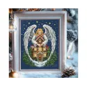 Kit de point de croix compté "Ange de Noël" 17x21 cm CDABC8140