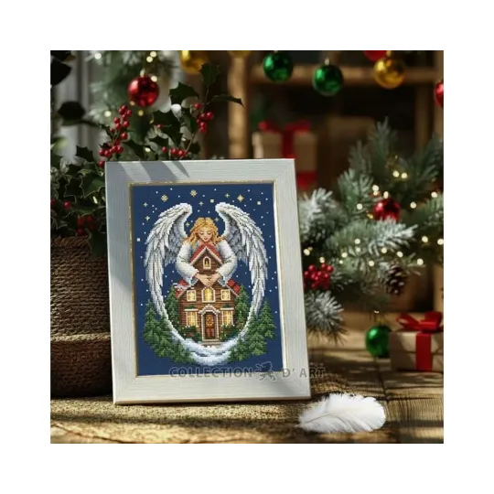 Kit de point de croix compté "Ange de Noël" 17x21 cm CDABC8140
