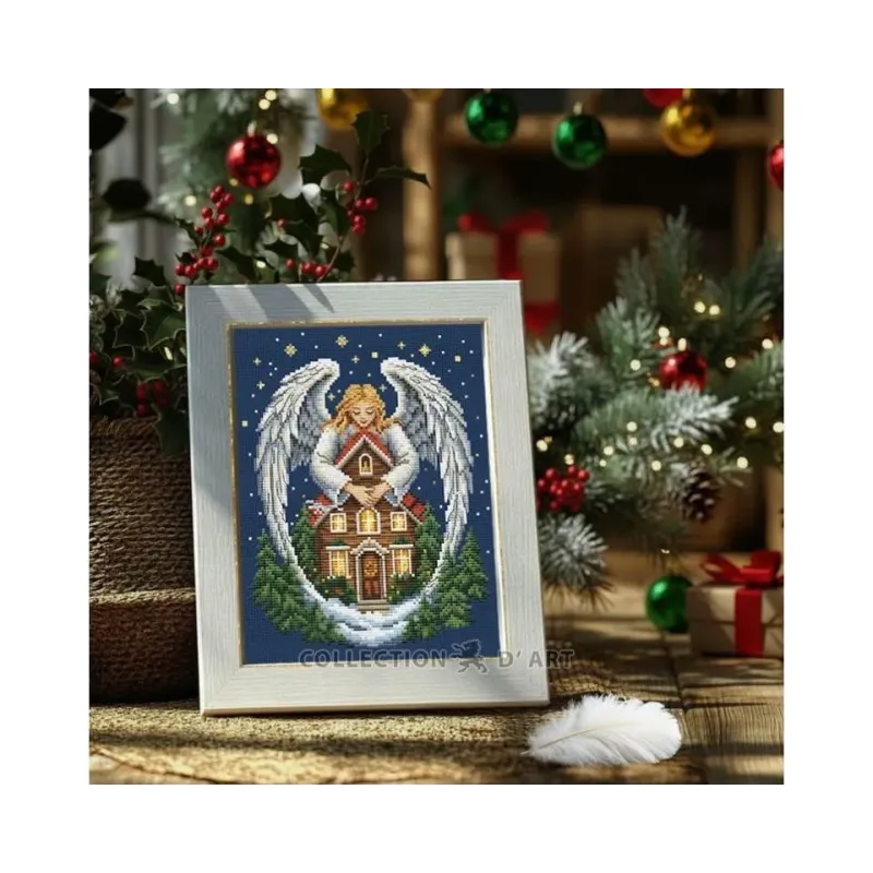 Kit de point de croix compté "Ange de Noël" 17x21 cm CDABC8140