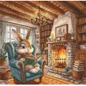 Cross stitch kit "Afternoon of Reading" 31.27 x 30.48 cm AVA-P195