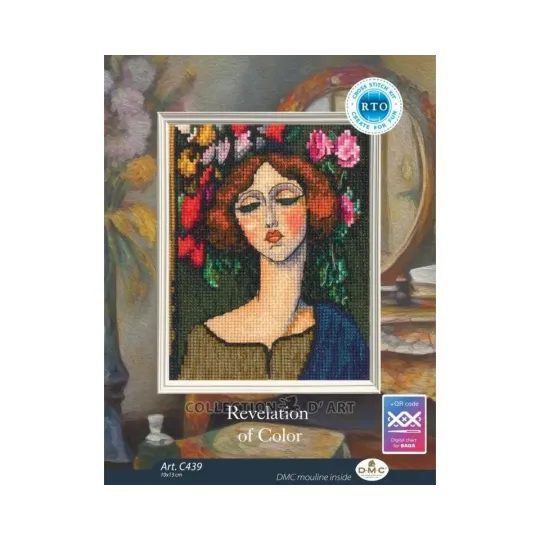 Kit de point de croix "Révélation de la couleur" 10x13 cm RTOC439