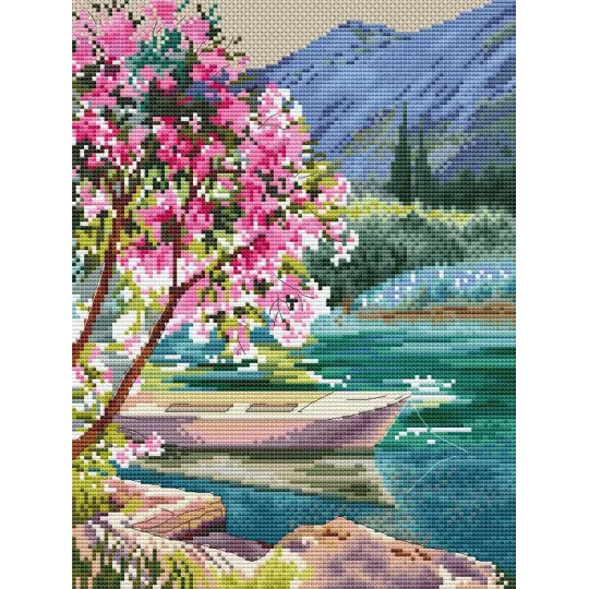 Kit de point de croix compté "Matin en rose" CDABC8139