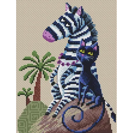 Counted cross stitch kit "Black and White" CDABC8138