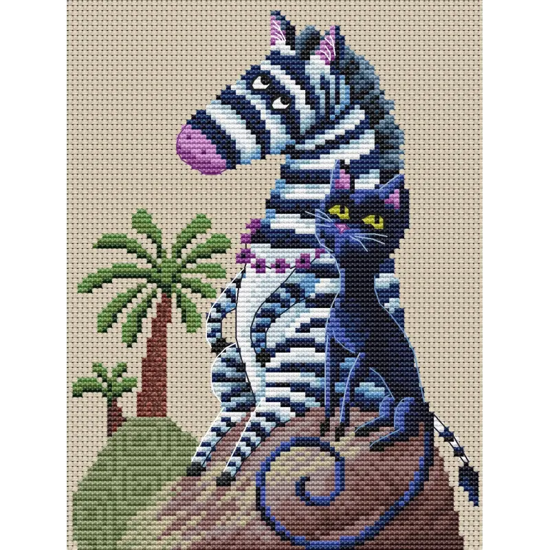 Counted cross stitch kit "Black and White" CDABC8138