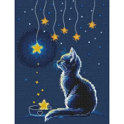 Kit de point de croix compté "Kitten and Starry Milk" CDABC8115