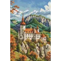 Kit de point de croix compté "Château dans les Montagnes" CDABC8109