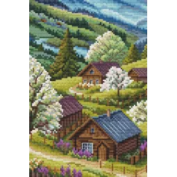 Kit de point de croix compté "Printemps dans les Highlands" CDABC8106