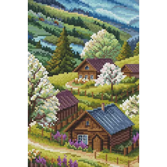 Gezählter Kreuzstich-Set "Frühling in den Highlands" CDABC8106