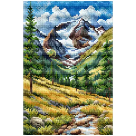 Kit de point de croix compté "Chemin de montagne" CDABC8104