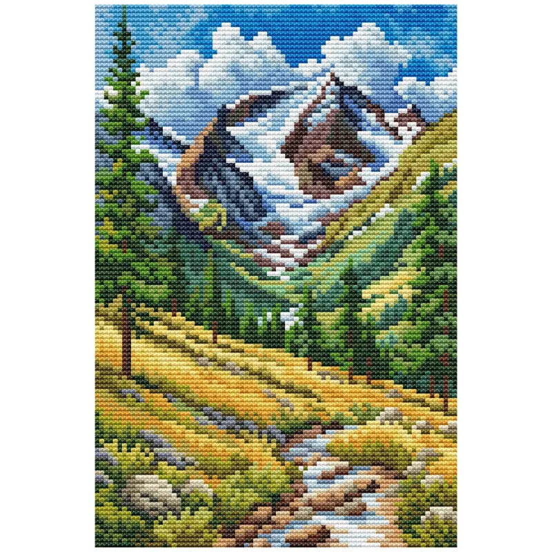 Kit de point de croix compté "Chemin de montagne" CDABC8104