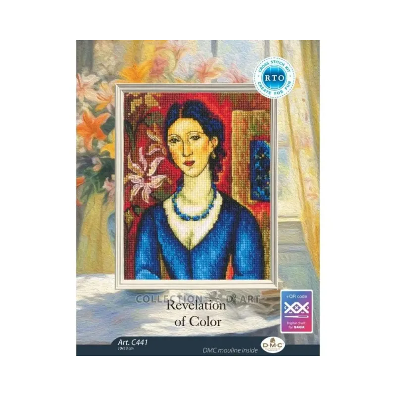 Kit de point de croix "Révélation de la couleur" 10x13 cm RTOC441