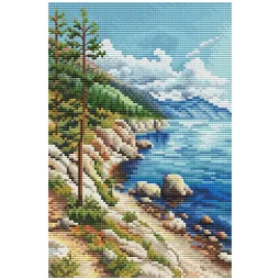 Counted cross stitch kit "Descent to Azure Lake" CDABC8105