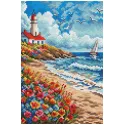 Kit de point de croix compté "Blooming Shore" CDABC8102