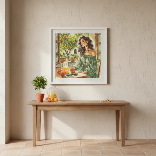 Cross stitch kit "Window to the Garden" 31.75 x 31.75 cm AVA-P191